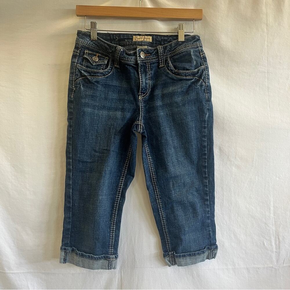 Earl Jean Capri Roll Cuff Denim Womens Size 6 Cropped Simple Casual Everyday